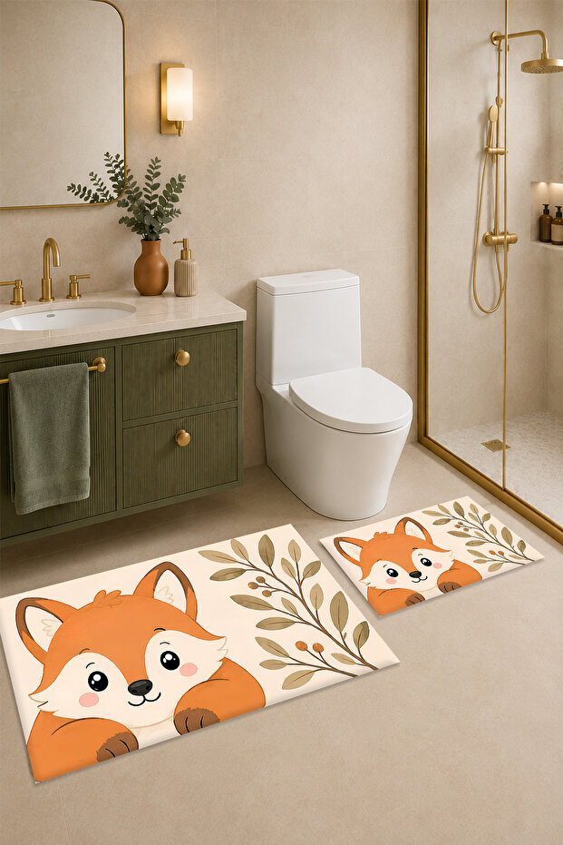 Sweet Toilet Seat Mat Digital Printed Washable Non-Slip Based Bathroom Mat