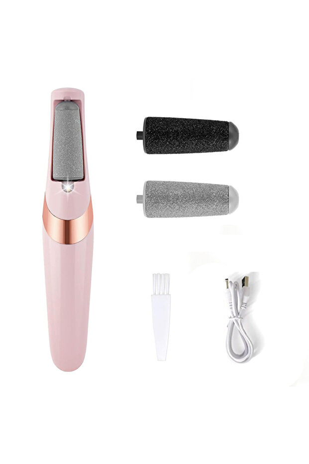Pink USB Rechargeable Electric Foot Callus Remover, Portable Pedicure and Foot Grinding Tool, Create