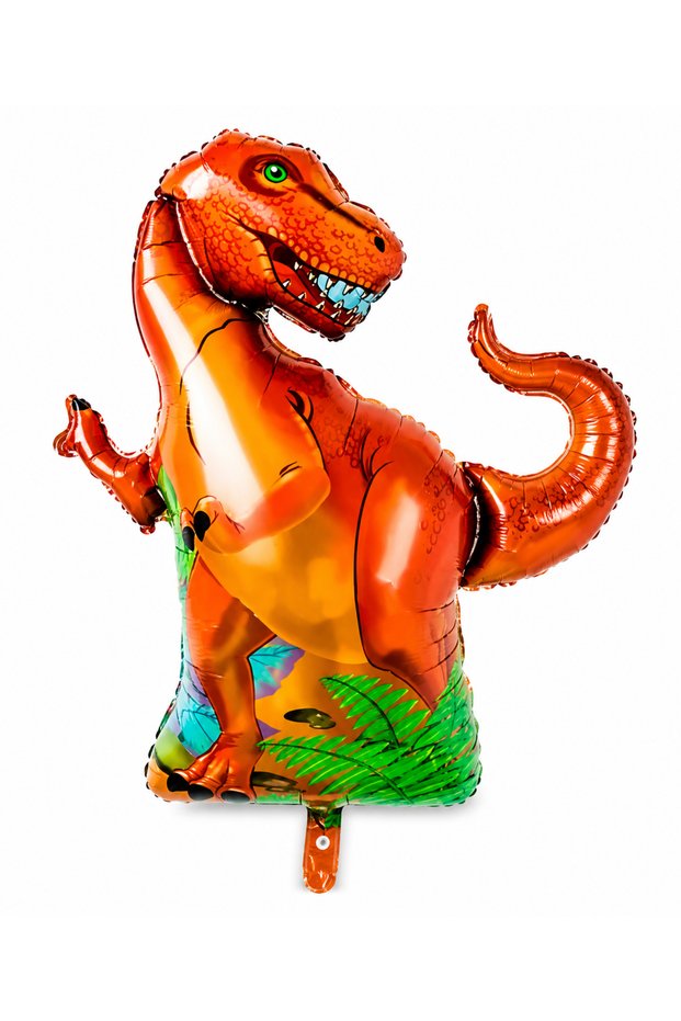Dinosaur Foil Balloon 91X76 cm Orange T-Rex Birthday Party Balloon Helium Compatible