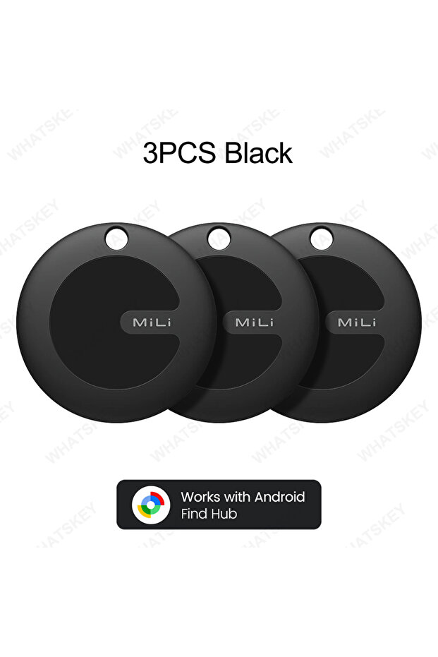 جهاز تتبع GPS أسود - 3 قطع، 1-4 قطع، MiLi Mitag Go، متوافق مع Google Find My و Android، متوافق مع Google Find