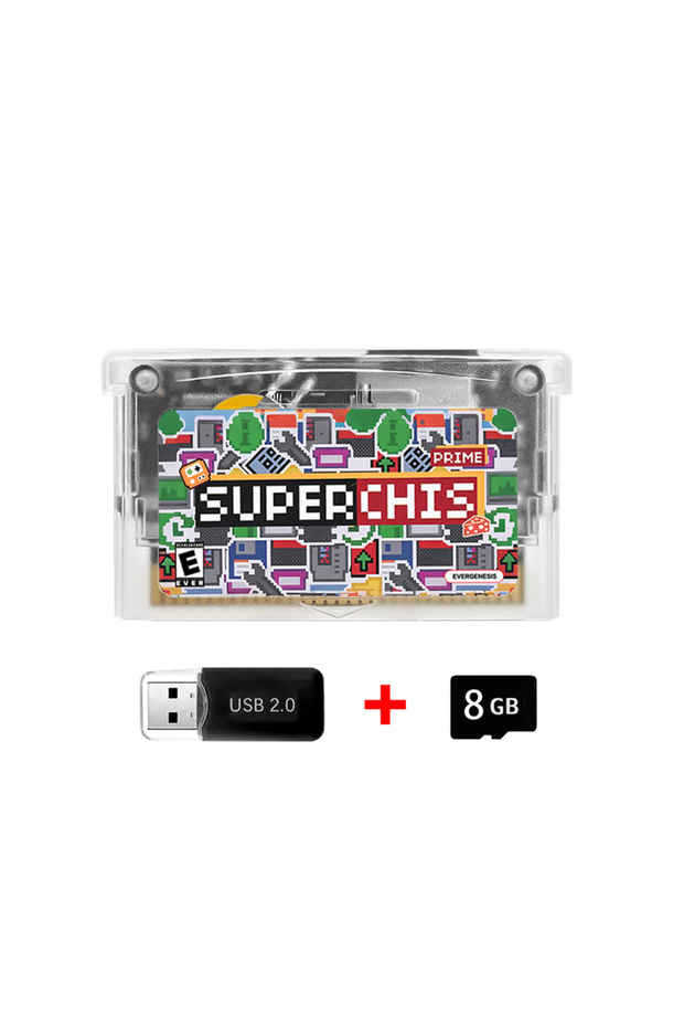 White With 8G 2026 2.0 SuperChis Prime Game Cartridge for Nintendo GBA/GBA SP/NDS/GB Player with SDR