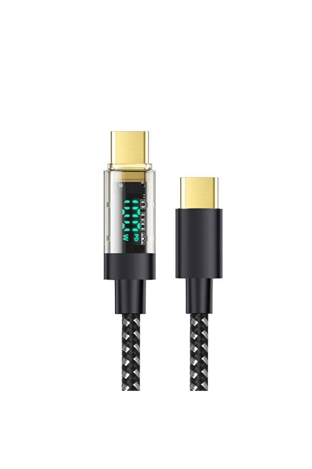 Glassy Series 240W USB-C Transparent Braided Cable Black CA8973