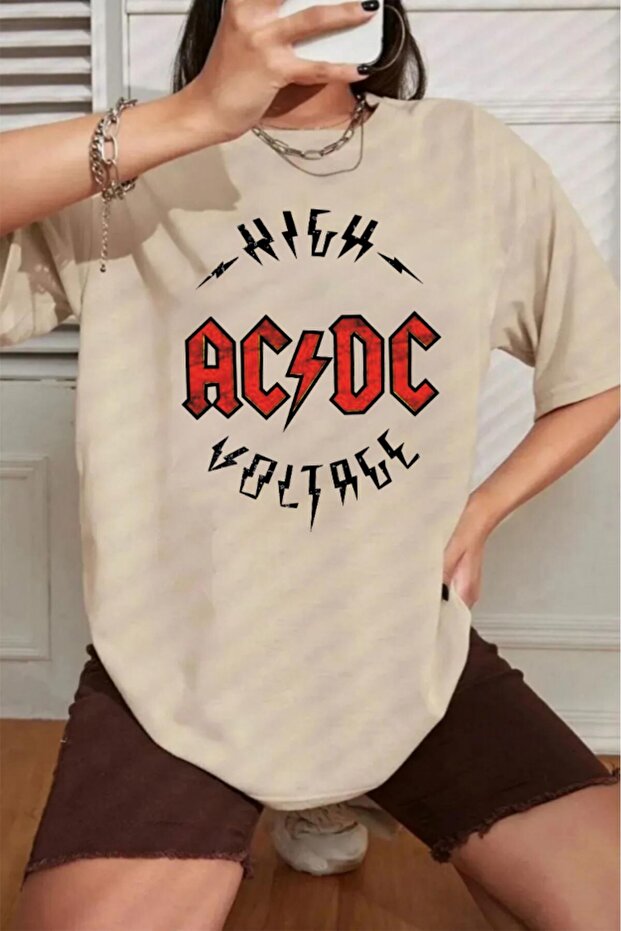 Unisex AC&DC Printed Oversize T-shirt