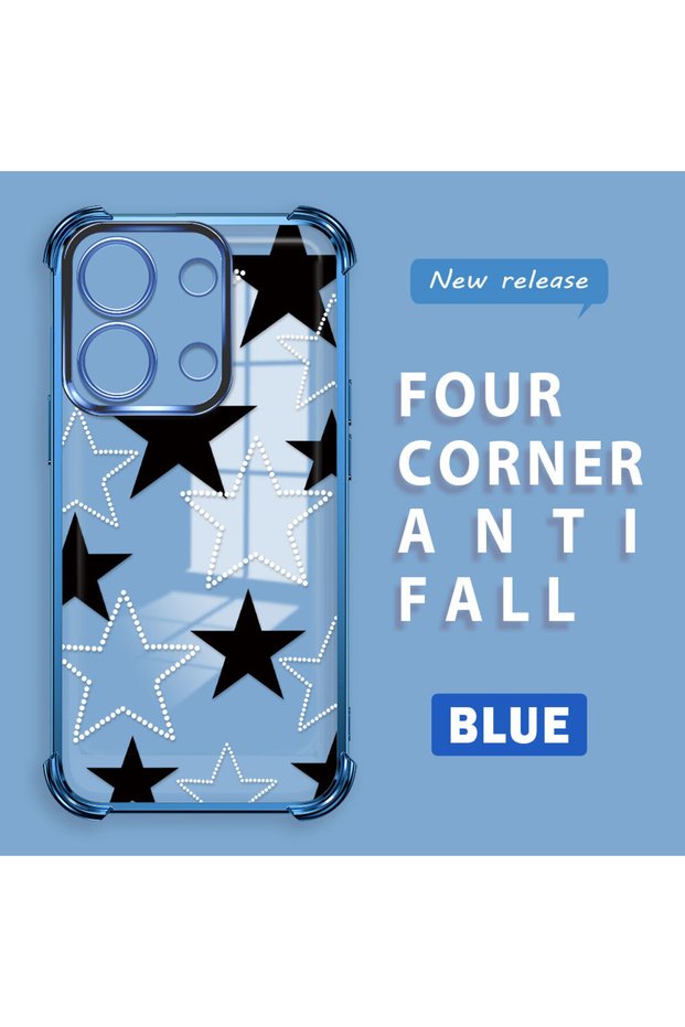 Xiaomi Redmi Note 13 4g Compatible Transparent Back Four-Corner Reinforced Impact Protection Silicone Case