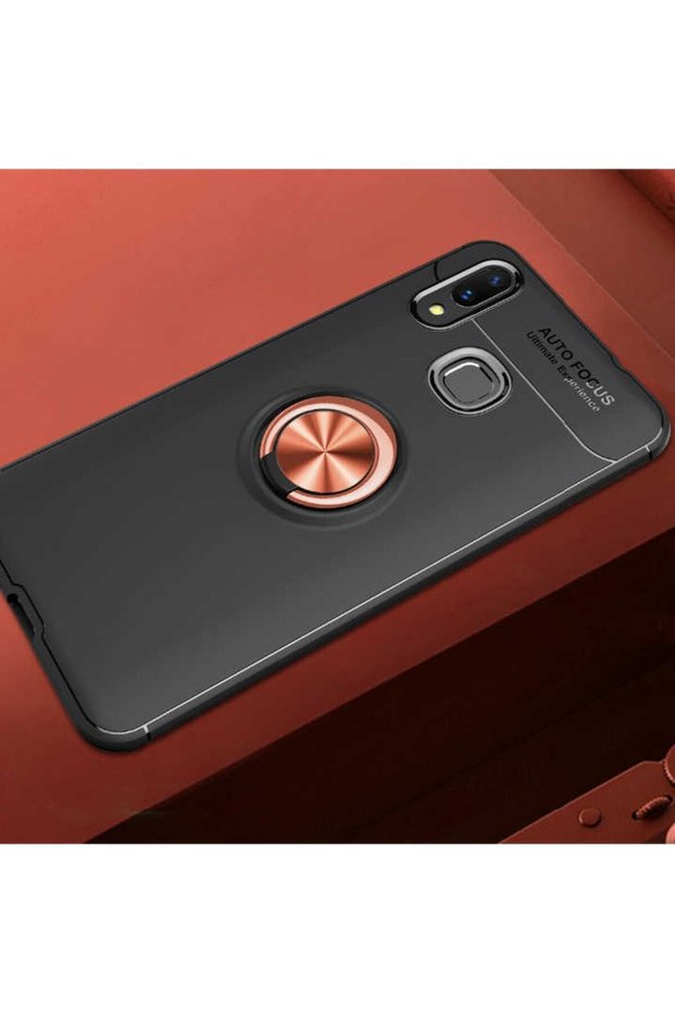 Silicone Ravel Cover with Rotatable Ring Stand for Huawei Y7 Prime 2019 Compatible Mobile Phone