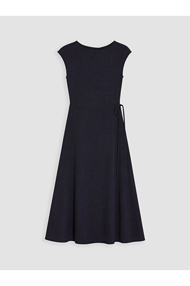 Zero Roba Collar Waist Tie Textured Dress from Uzg Store for Style Enthusiasts