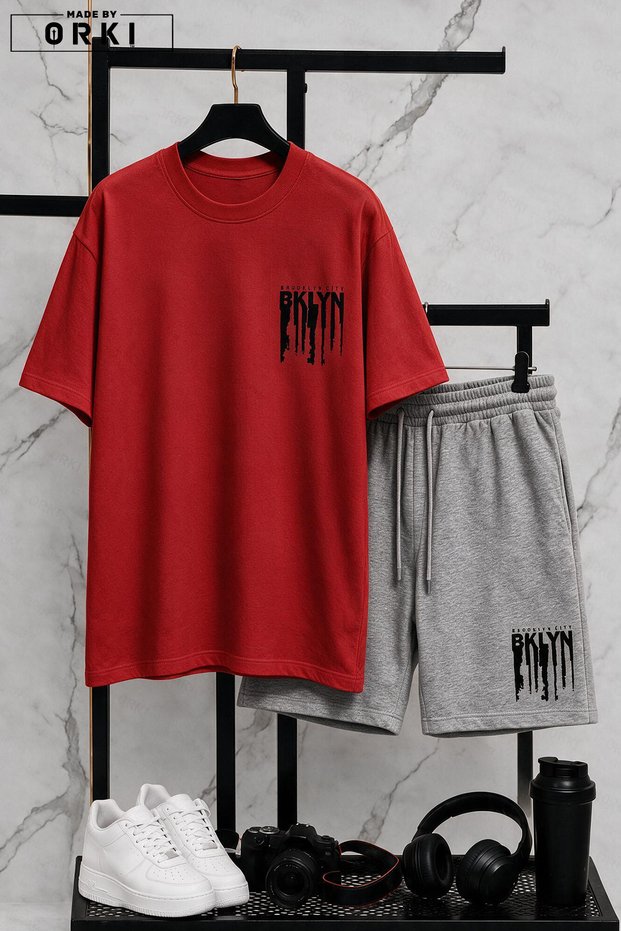 Be Kind Printed Plus Size Unisex T-Shirt & Grey Shorts Set