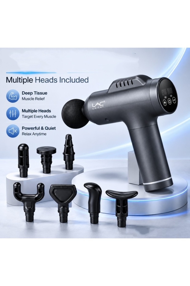 Professional Percussion Massage Gun for Athletes, Carbon Fiber Surface Electric Muscle Massager, Rechargeable Deep Tissue Massager Complete Accessories Set with Carry Bag