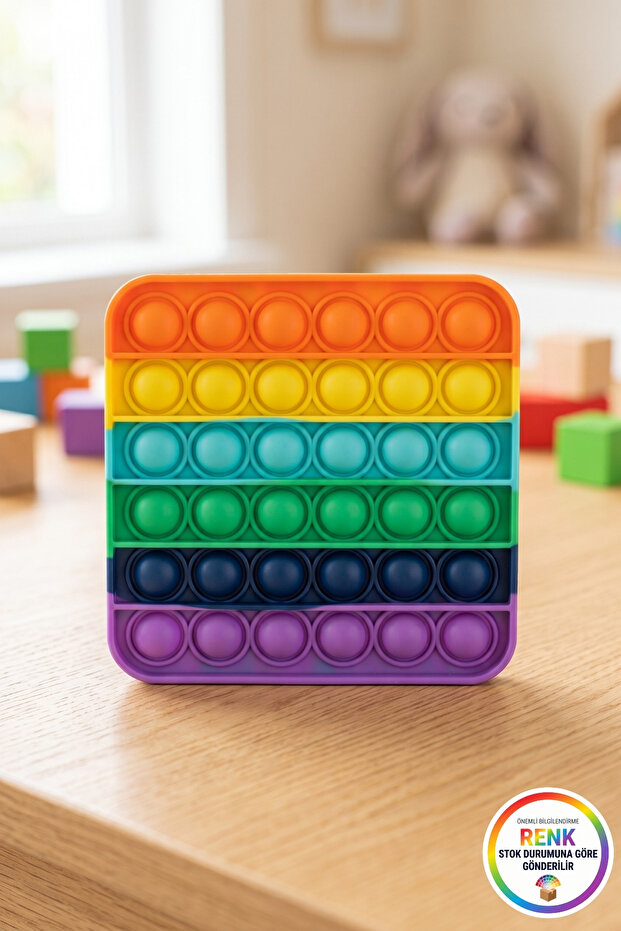 Pop It Sensory Intelligence Toy Square Bubble Popping Stress Reliever Fidget Toy 12X12 cm