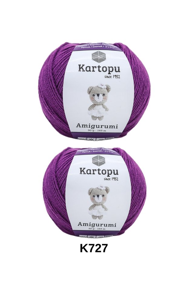 2 Pieces of Snowball Amigurumi Yarn 50 Grams 165 Meters Toy Doll Net Beanie Bandana Motif Summer Blouse Bag Knitting Yarn - Color: K727