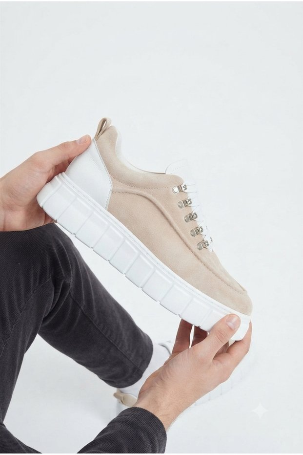 Zrk-X10 High Quality Thick Sole Beige Suede Daily Men's Casual Shoes