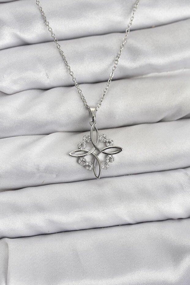 316L Steel Chain Silver Color Infinity Model Zircon Stone Women's Necklace