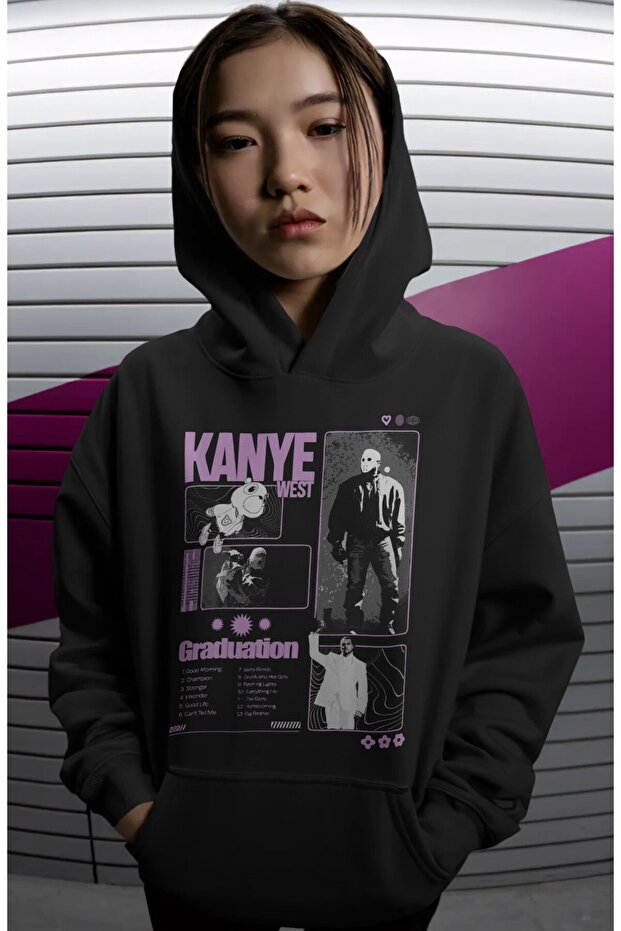 Kanye West Rapper Singer Back Printed Unisex Oversize Premium Hoodie