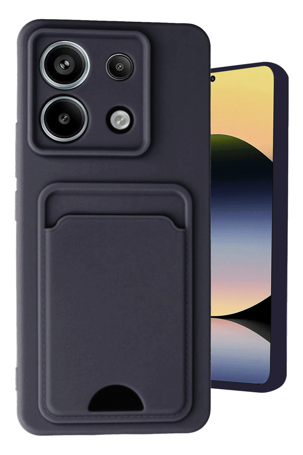 Aconcept Redmi Note 13 Pro 5g Case Kelvin Silicone with Business Card Holder (90112) - Black