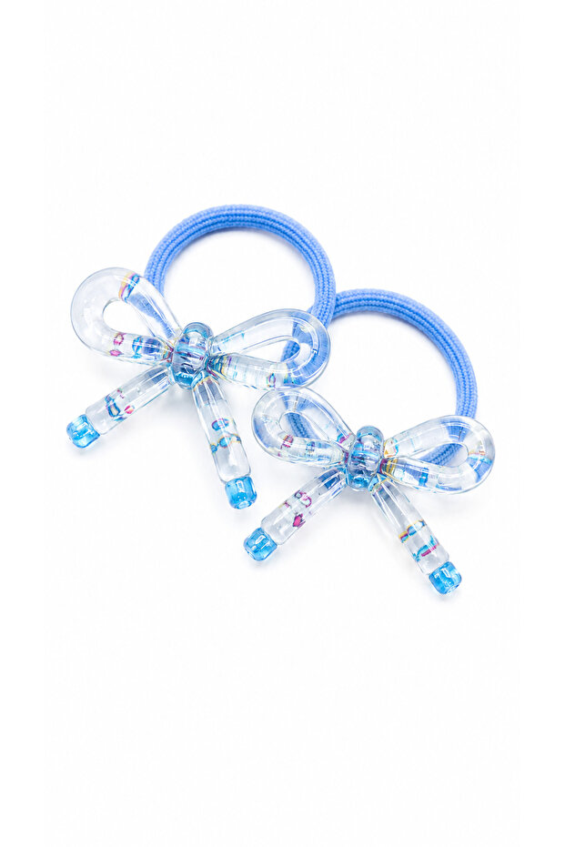 Colorful Bow Rubber Buckle Blue