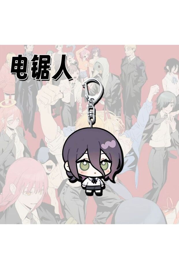keychain 3 Makima Pendant Denji Chainsaw Man Acg Aki Hayakawa Anime Kawaii Accessories Q Version Sc