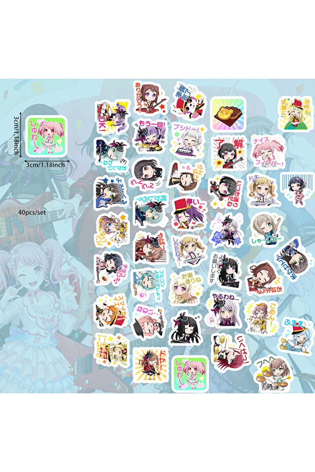 827X-BanG Dream 40pcs BanG Dream sticker anime game cartoon character stickers for water cup, mobile
