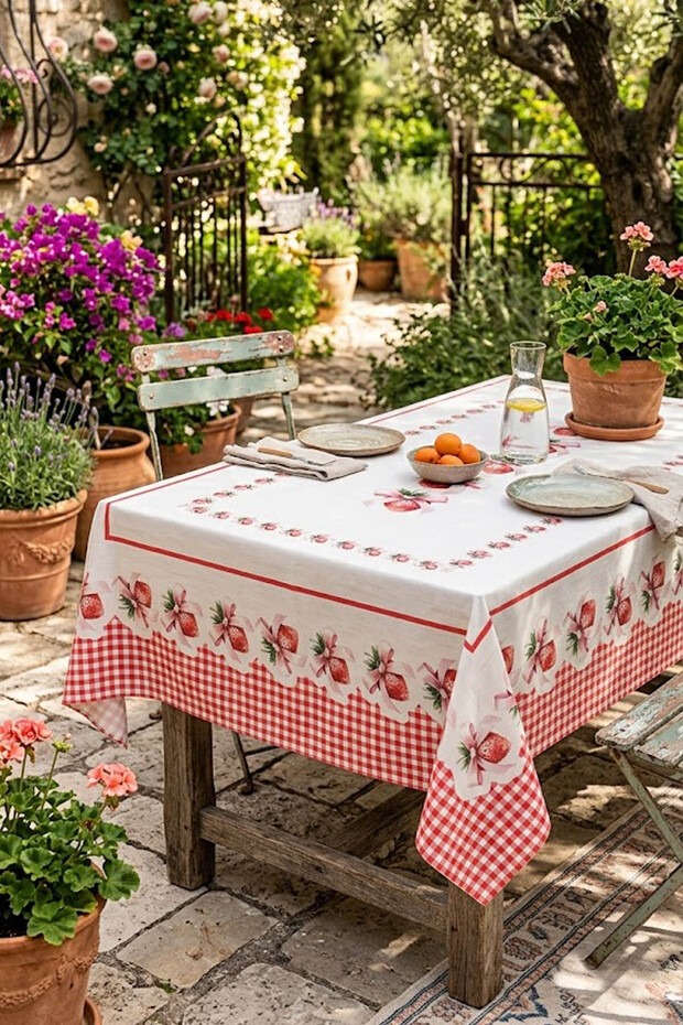 Digital Printed Tablecloth 160X220 cm Stain-Resistant Decorative Dowry Tablecloth Picnic Balcony Garden Kitchen Dining Table Cover