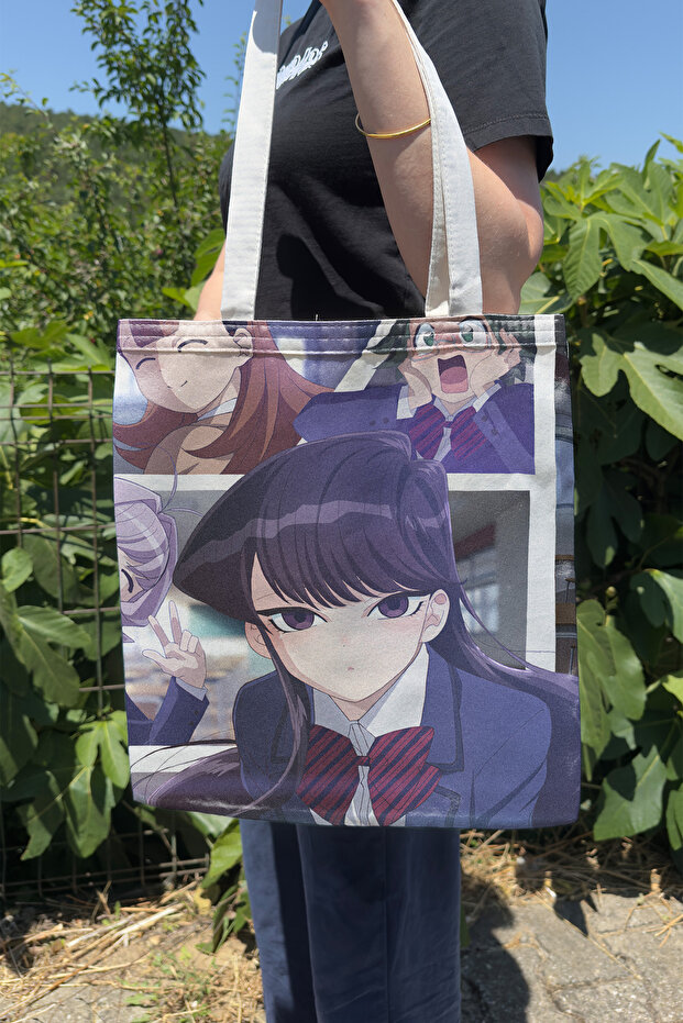 Komi Can'T Communicate V1 Summer Winter Double-Sided Canvas Print Tote Bag Anime Bag