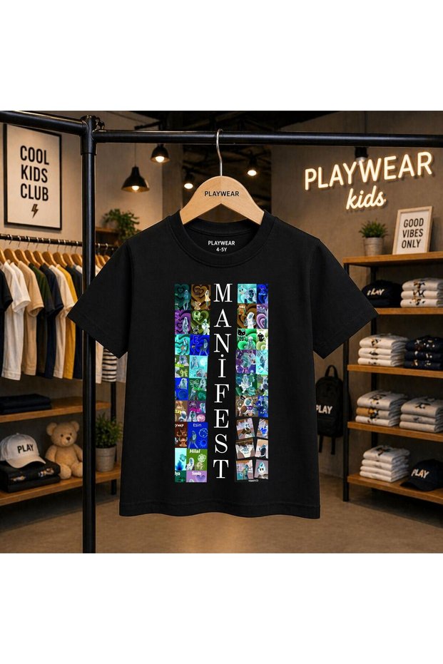Manifest Small Picture Printed 100% Kids Unisex T-Shirt 5 6 -7 8-9 10 -11 12 Years Old