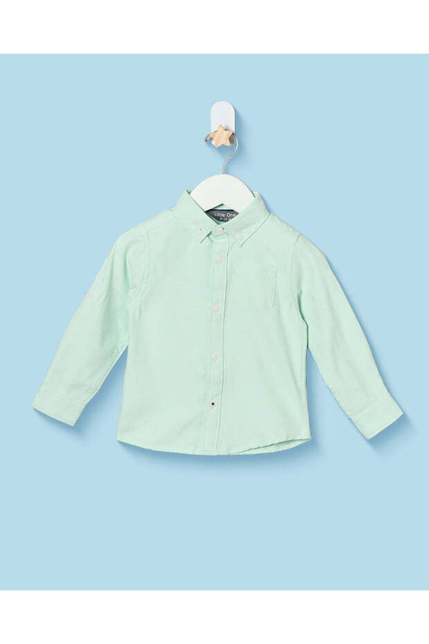 Infant Boys Mint Plain Oxford Shirt