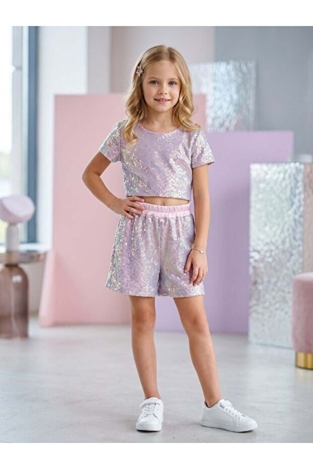 Girl's Sequin Design Shorts