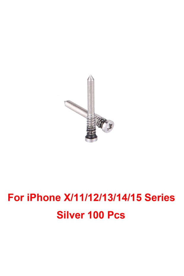 100pcs X 11-15 Silver Bottom Screw Repair 100Pcs Set Mobile Phone Accessories For iPhone 15 14 13 1