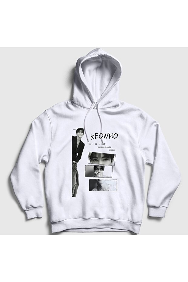سويت شيرت بقلنسوة أبيض للجنسين من Keonho K-Pop Cortis 617640tt