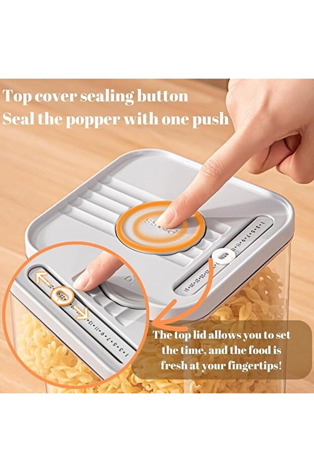 مجموعة حاويات تخزين طعام محكمة الإغلاق مكونة من 3 قطع مع غطاء مؤقت - حاويات شفافة مانعة للتسرب للحبوب