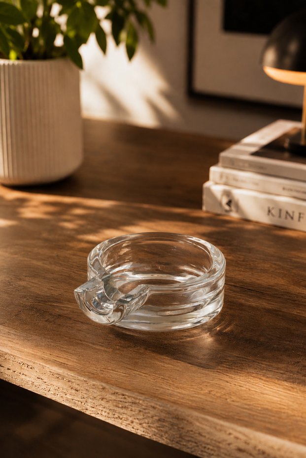 Dhz90230 Glass Pure Ashtray Glass Ashtray 9X3Cm