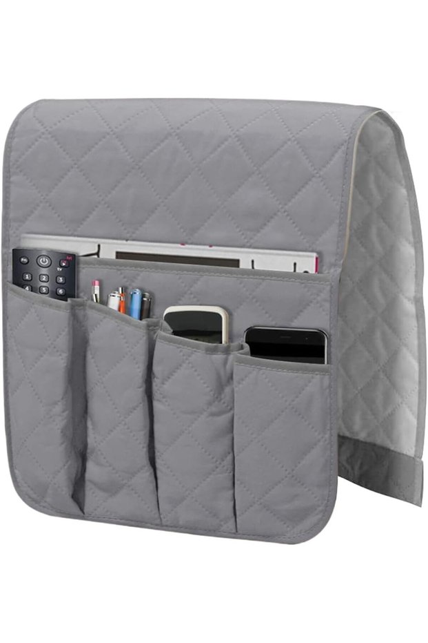 Armchair storage bag, sofa cover, with hanging pockets, space-saving, non-slip storage bag, can hold mobile phones, books, magazines