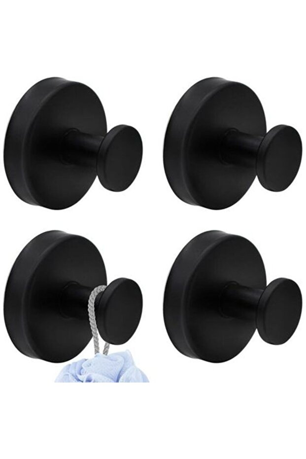 A 4 suction cup bathroom hooks, 5 kg capacity, reusable, no drilling required, wall hooks, sturdy multi - functional hooks, for hanging bathrobes,...