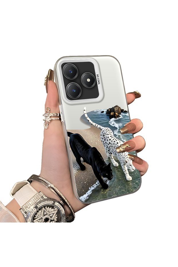 Realme C63 4G/C61 Compatible Hard Acrylic Back Silicone Edge Lens Protection Case