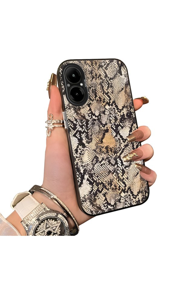 Realme C67 4g Compatible Hard Acrylic Back Silicone Edge Lens Protection Case