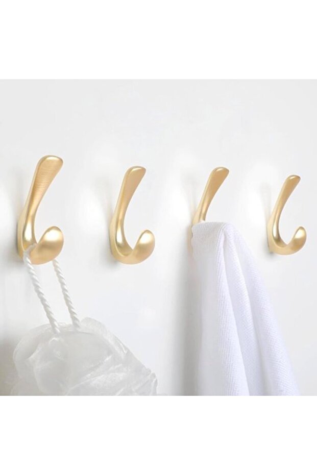 4-pack bathroom towel hooks, brushed gold bathroom towel hooks, bathrobe hooks and bath towel hooks