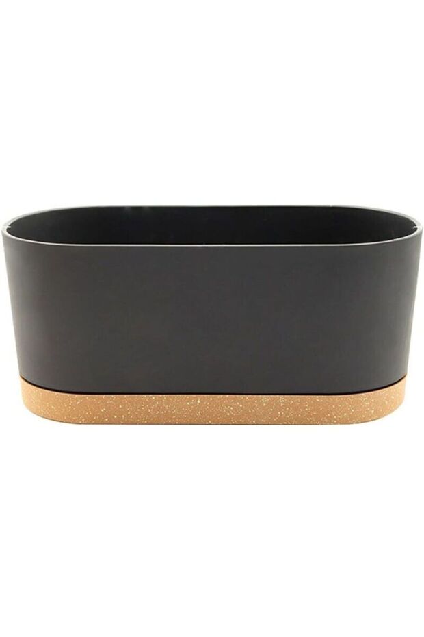 Integrated flower pot. With drainage holes and tray. Suitable for indoor and outdoor use. Modern style. Light gray. 40 x 17.8 cm