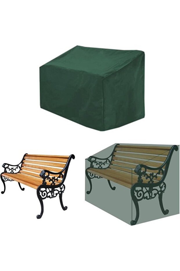Garden bench cover - Waterproof - UV resistant - Single piece - Green - 210D polyester