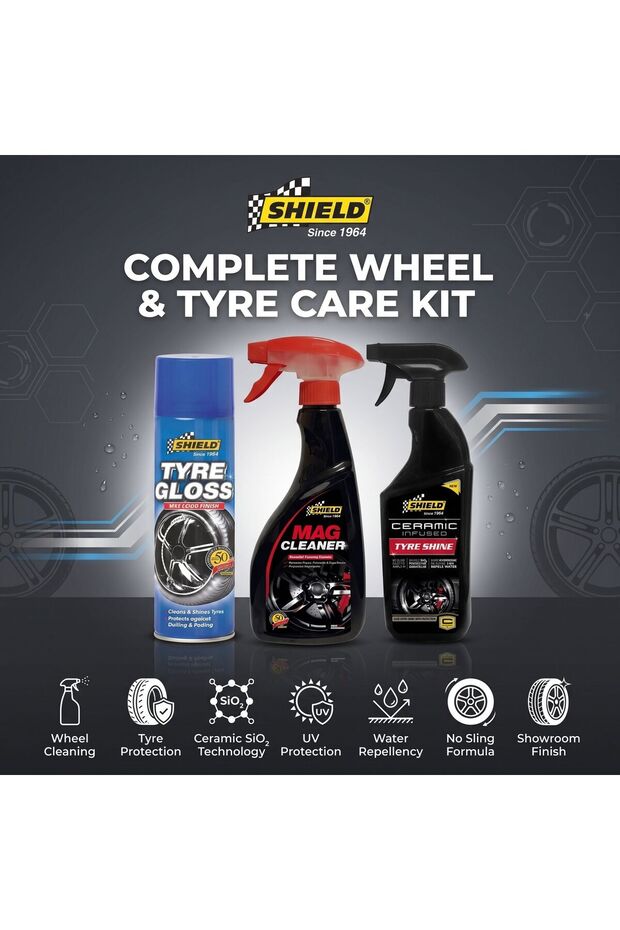 Tyre & Wheel Trio Bundle - Gloss Cleaner, Mag Spray & Ceramic Shine