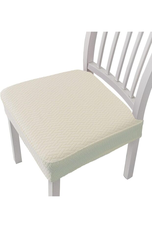 Chair covers, made of splash-proof polyester, easy to install, suitable for hotels, homes, restaurants, and other places (off-white, 4-pack).