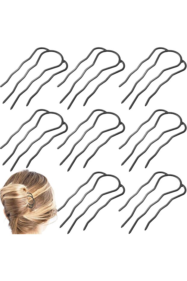 16-piece side comb with metal fork clip pins, suitable for women's hairstyling tools and accessories, approx. 8.9*5CM