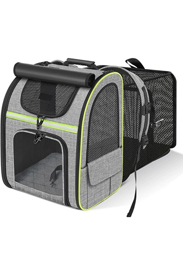 Large Expandable Cat Backpack - Holds up to 10 kg - Breathable Mesh for Medium Dogs & Cats