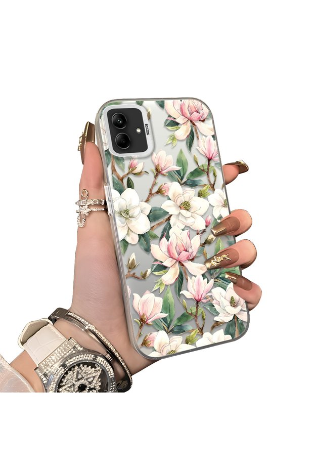 Samsung Galaxy A03/A04E/A04 Compatible Hard Acrylic Back Silicone Edge Lens Protection Case