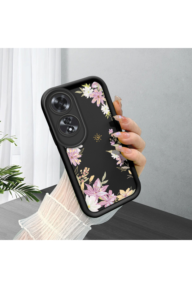 Oppo A60 Compatible Black Silicone Case Shockproof with Camera Protection