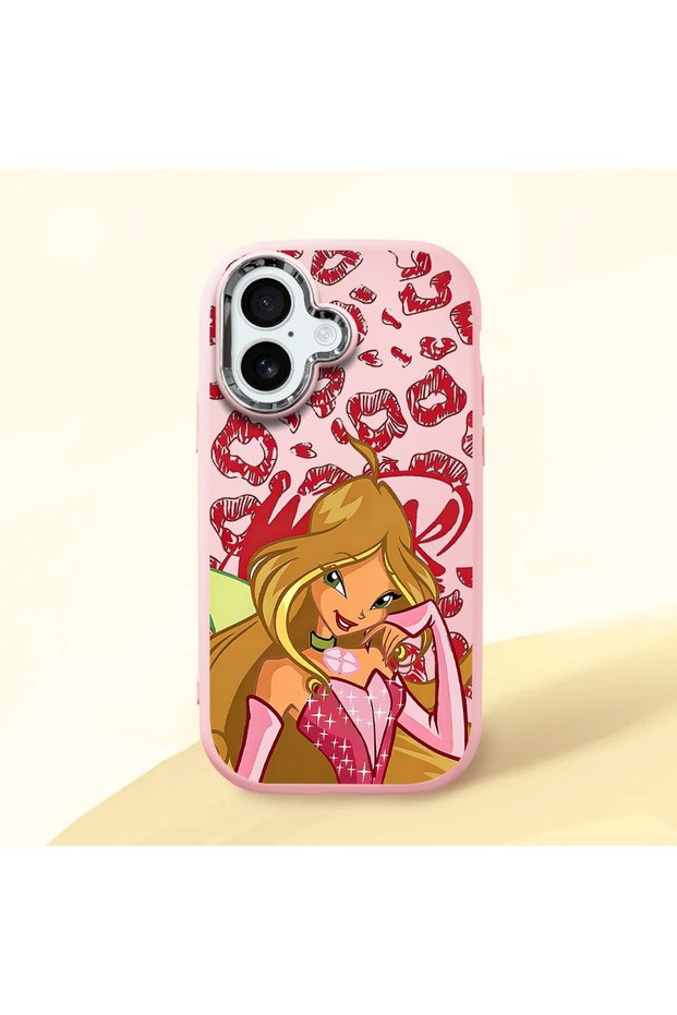 Pink Silicone Case with Shock-Absorbing Camera Protections, Compatible with iPhone 16