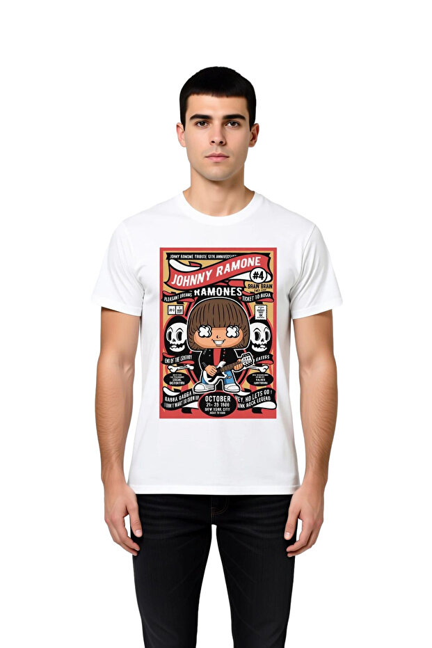 Rock Legend Music Remembrance Design Printed Men's T-Shirt