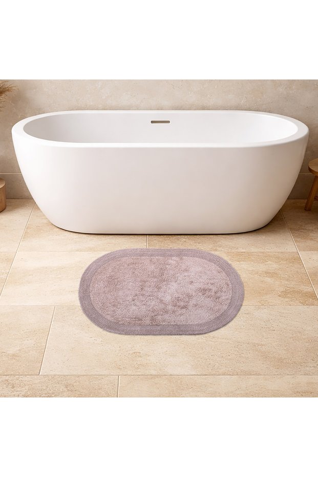 100% Cotton Reversible Tufted Bath Mat – 60x90 cm, 2000 GSM, Linen