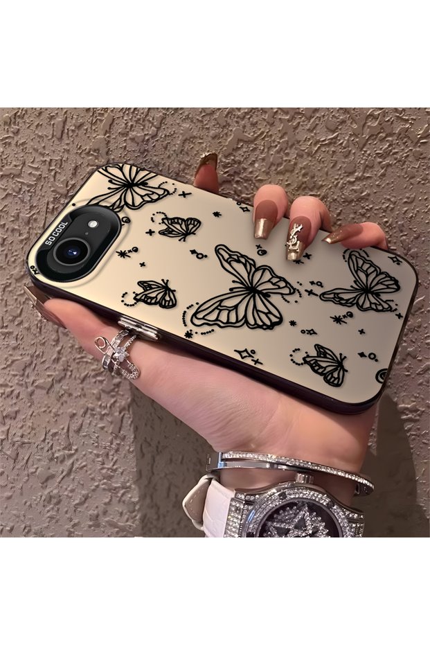 iPhone 17E Compatible Elegant Night Style Butterfly Case, Durable Protective Case for Daily Use