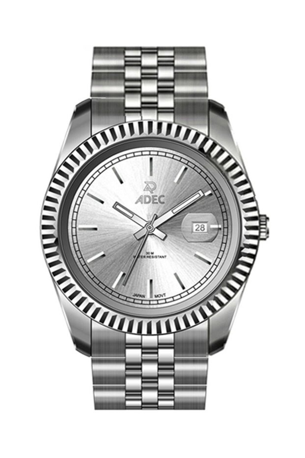 Ag24104-1 Steel Case Jubilee Strap Case Calendar Japanese 3 Atm Water Resistant Metallic Color Men's Wristwatch