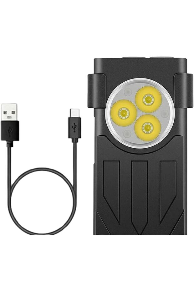 S12 Plus Mini LED Flashlights USB Rechargeable Small Keychain Flashlight with 11 Modes of Main & Sid
