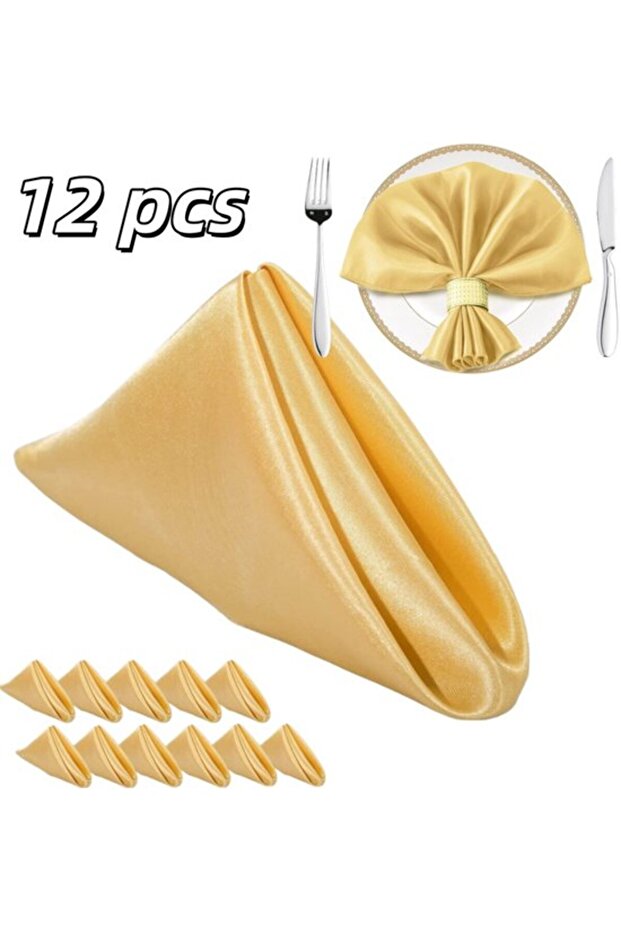 12-Piece Set - Square Satin Tablecloths - Smooth and Skin-Friendly - Banquet Tablecloths - Tablecloths - 43*43 cm - Suitable for...